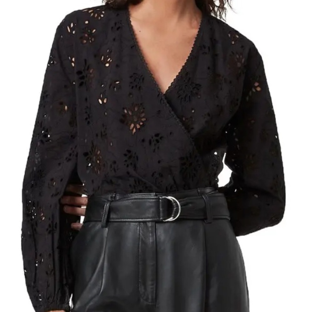 ALLSAINTS Amara Broderie Bodysuit In Black Size US 8 NWOT‎ - Picture 8 of 16